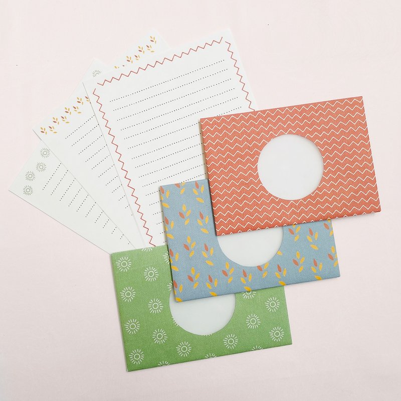 letter set with three patterns - ซองจดหมาย - กระดาษ หลากหลายสี