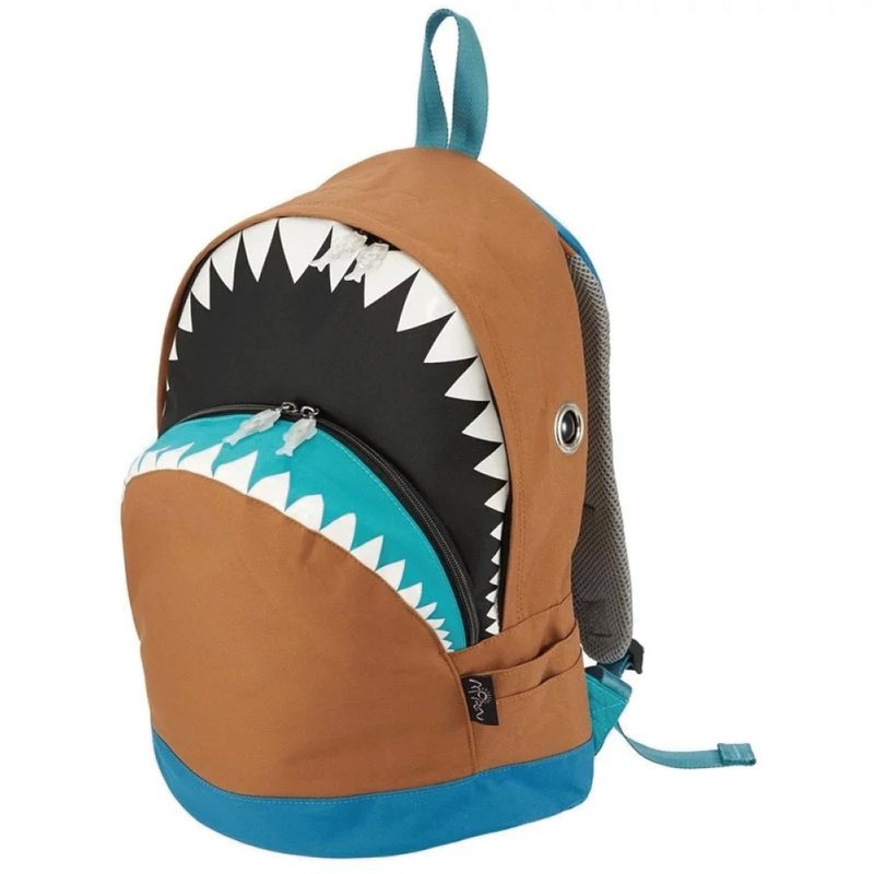 Morn Creations Genuine Shark Backpack (M) Coffee (SK-202-BR) - Backpacks - Other Materials Brown