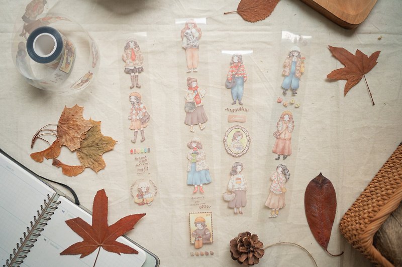 秋の少女たち - 透明PETテープ - シール - その他の素材 