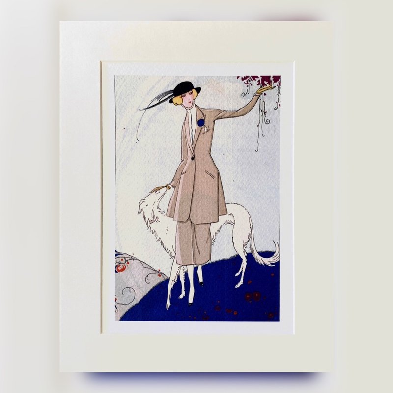 本店獨立印製 - 法國1919年VINTAGE - 藝術月刊內頁插畫 - 海報/掛畫/掛布 - 紙 藍色