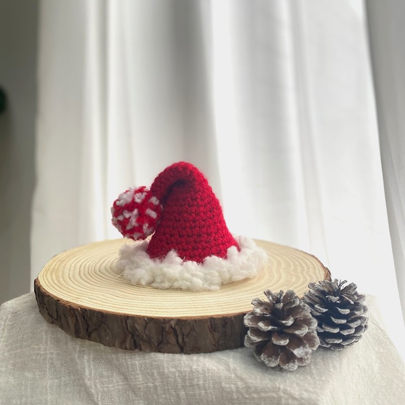 Pet Christmas Hat Elf Hat Christmas Gift Cat/Dog Knitted Hat Exchange Gift - ชุดสัตว์เลี้ยง - ผ้าฝ้าย/ผ้าลินิน สีแดง