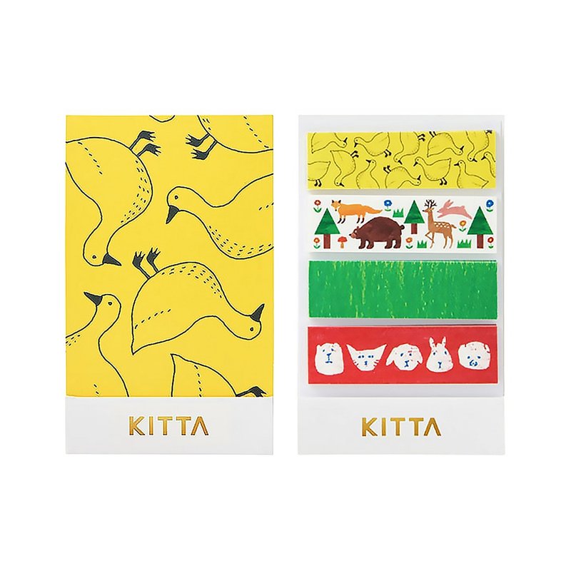 【KING JIM】KITTA隨身攜帶和紙膠帶 復刻版 動物系列 - 紙膠帶/和紙/PET - 紙 多色
