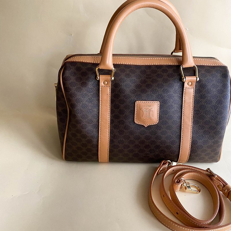 Second-hand bag Celine | Boston Bag | Handbag | Boston bag | Vintage bag | Crossbody bag - กระเป๋าถือ - หนังแท้ สีนำ้ตาล
