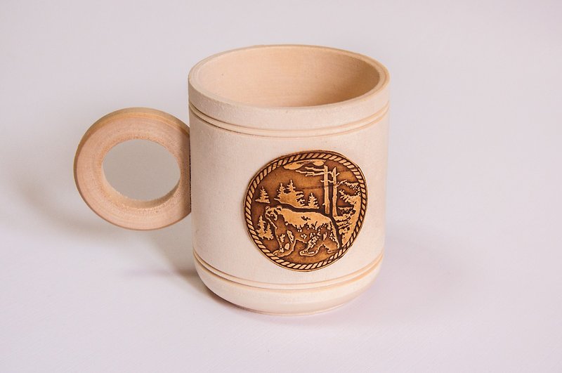 Large wooden mug / Custom mug personalized gift / Gift mugs for dad - 咖啡杯 - 木頭 咖啡色
