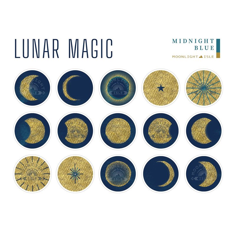 Lunar Magic - Blue Gold |Tarot Moon Instagram Story Icon Cover Instant Download - Digital Wallpaper, Stickers & App Icons - Other Materials 