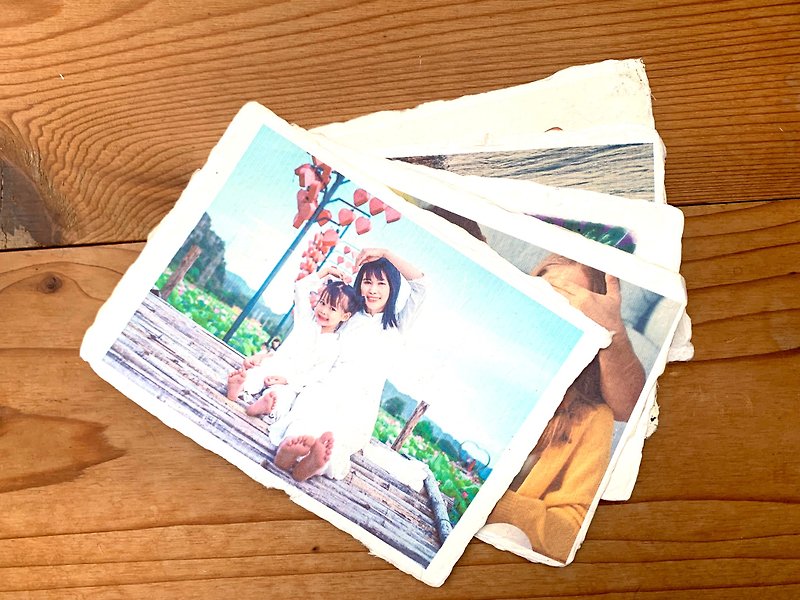 A6 Handmade Paper Personalized Photo Card - Handmade Card A6 Card Handmade Paper Photo Gift - อัลบั้มรูป - กระดาษ ขาว