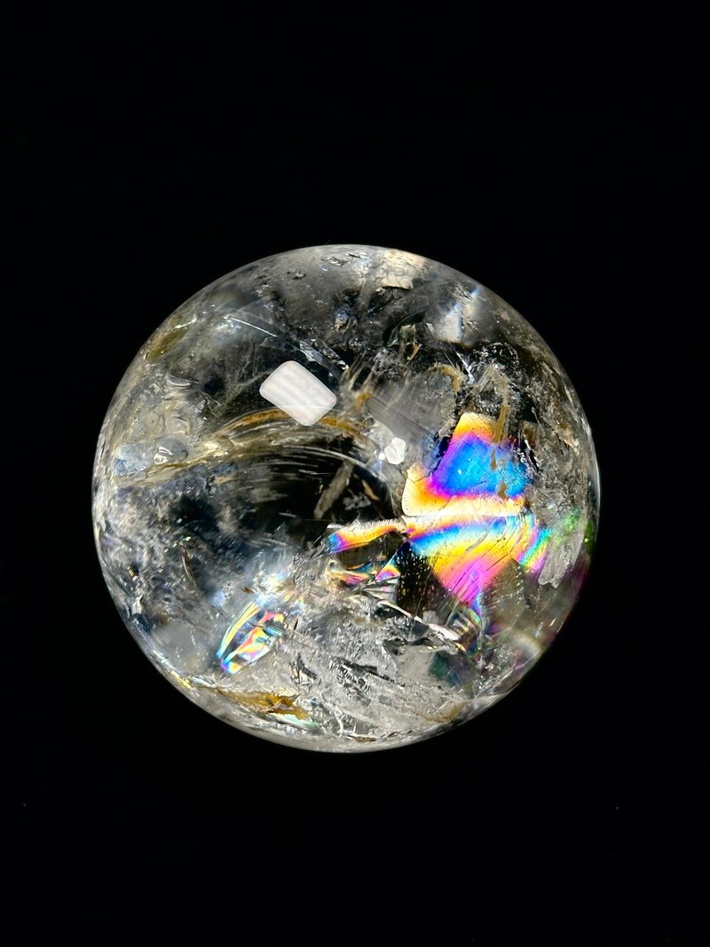 老師傅能量系列  非洲黃金膠花白晶球 - 擺飾/家飾品 - 水晶 多色