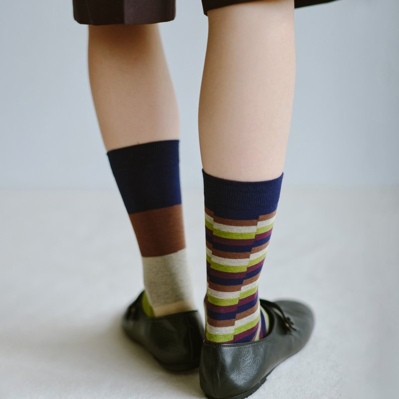 ダスクボーター・dusk_border / organic cotton  /socks - 襪子 - 棉．麻 紫色