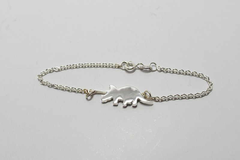 zo.craft small dinosaur bracelet / 925 Silver - สร้อยข้อมือ - โลหะ สีเทา