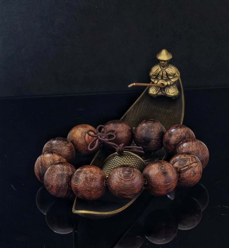 金絲檀木珠 20mm 手鍊 ( HKA2150 ) - 手鍊/手環 - 木頭 