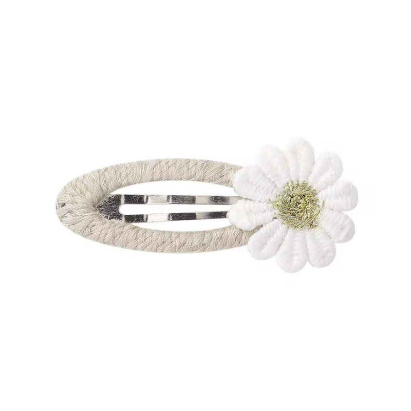 Australian Josie Joan's embroidered lace hairpin-Petite Neve - เครื่องประดับผม - ผ้าฝ้าย/ผ้าลินิน ขาว