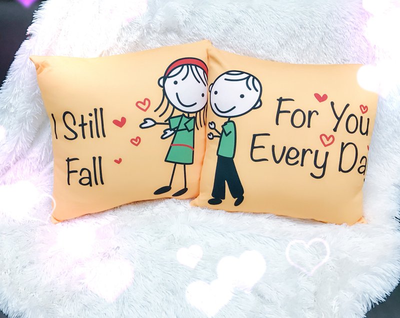 【情人節 專屬訂單】客製化抱枕 / 枕頭套(一對兩個) ♥ Couples 情人系列 | 自選語句 雙面印製 獨特心意 個性禮物 - 枕頭/抱枕 - 棉．麻 