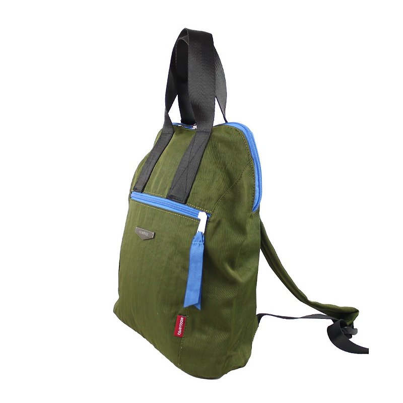 Army green carry and back dual-use bag BODYSAC "b651" - กระเป๋าเป้สะพายหลัง - เส้นใยสังเคราะห์ สีเขียว