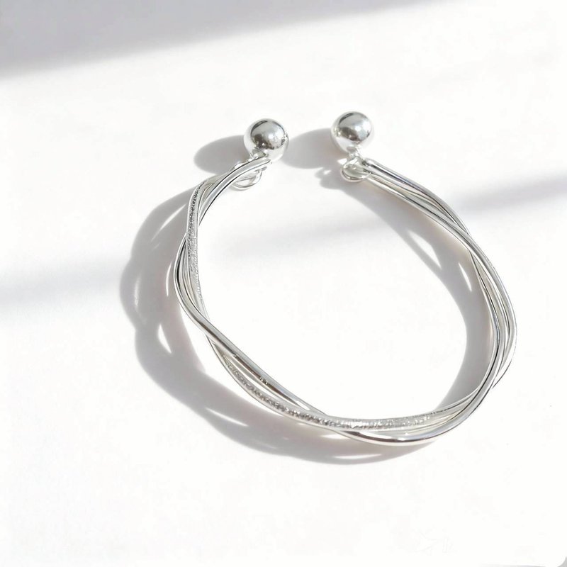 雙線條扭結純銀手環 - 手鍊/手環 - 其他金屬 