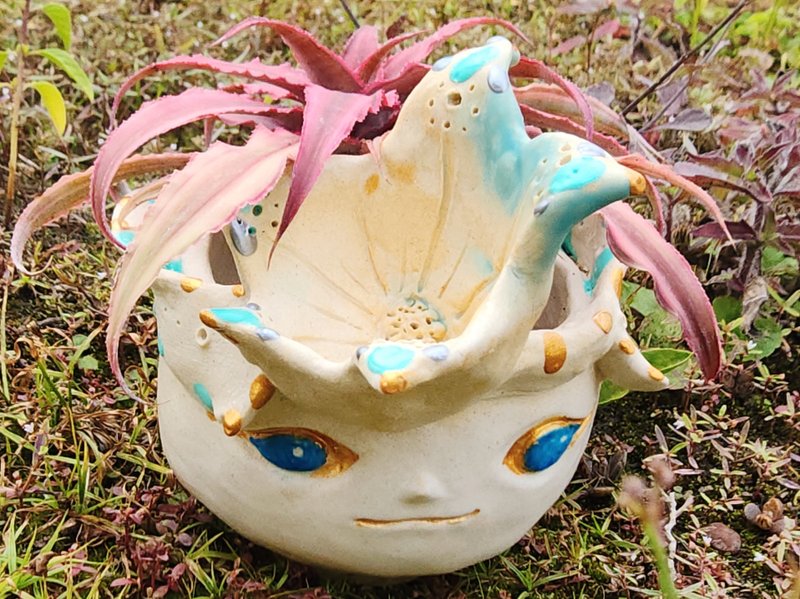 O唯一O花朵皇冠森林精靈*陶製盆器*開幕.新居.升遷.生日.盆栽禮品 - 植栽/盆栽 - 陶 