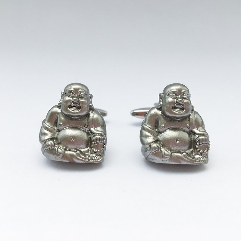 Laughing Buddha Cufflinks Buddha Cufflink - Cuff Links - Other Metals 