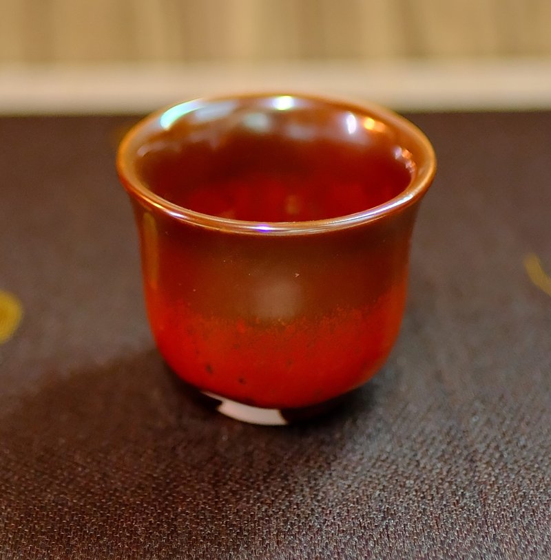 Firewood Tea Cup - Iron Red Flower Tea Cup - Pottery & Glasswork - Pottery 