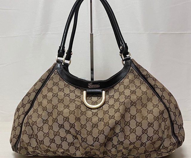 GUCCI グッチ トートバッグ アビー GG キャンバス レザー 189835 本物 GUCCI グッチ トートバッグ アビー GG キャンバス レザー