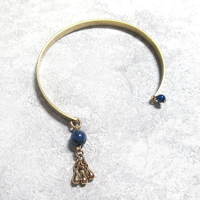 VIIART. Yingluo-green gold. Lapis lazuli bracelet Bronze tassel - สร้อยข้อมือ - เครื่องเพชรพลอย สีน้ำเงิน