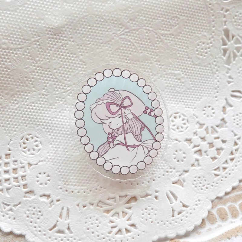 【วางจำหน่ายล่วงหน้าทางออนไลน์】คลิปอะคริลิคลายสาวน้อยดอกคอสมอส - อื่นๆ - อะคริลิค สึชมพู