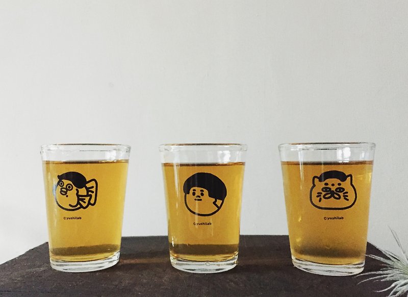 愚室3角色 玻璃杯 / 啤酒杯 / 漱口杯 /收納杯 ( 3入一組) - 杯子 - 玻璃 