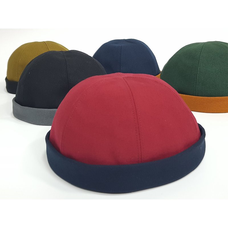 Tide Explosion ~ Sailor Cap / Watermelon Cap - Red and Blue with #潮流文青必备# Easy to get started - Hats & Caps - Cotton & Hemp Red