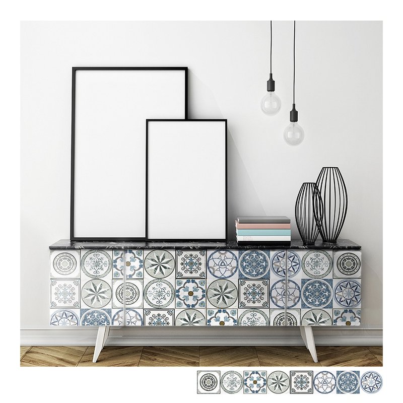 iINDOORS Tiles Sticker Type W Wall Stickers - ตกแต่งผนัง - พลาสติก สีน้ำเงิน