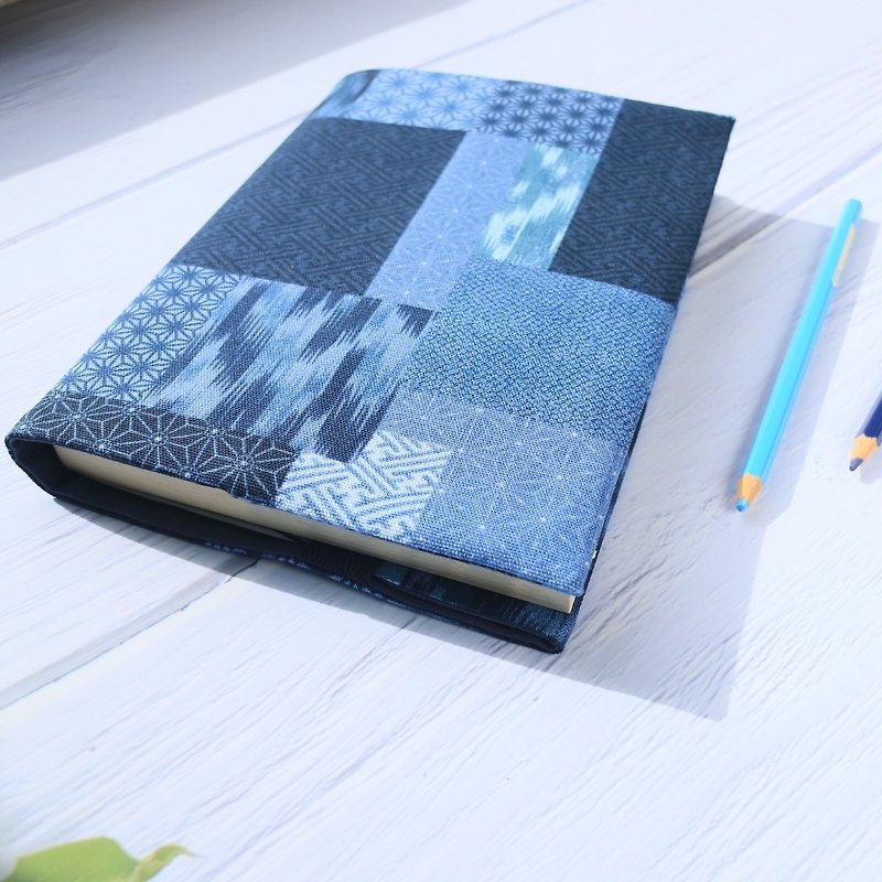 [Japanese Style-Blue] Shuyi Cloth Shuyi Adjustable Shuyi Handmade Shuyi A5 A6 B6 - ปกหนังสือ - ผ้าฝ้าย/ผ้าลินิน ขาว