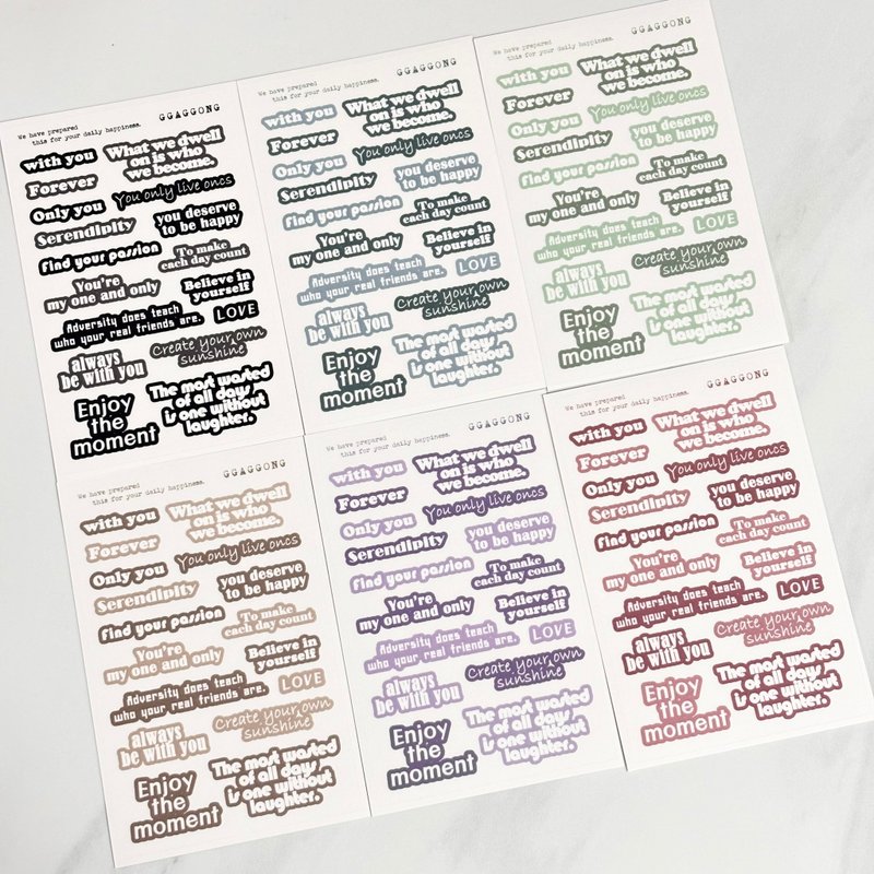 Outline lettering sticker (matte pet) - 貼紙 - 其他材質 