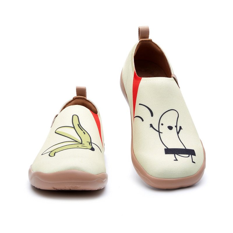 [Uin] Spanish original design | Charming Banana Man painted casual men's shoes - Men's Casual Shoes - Other Materials White