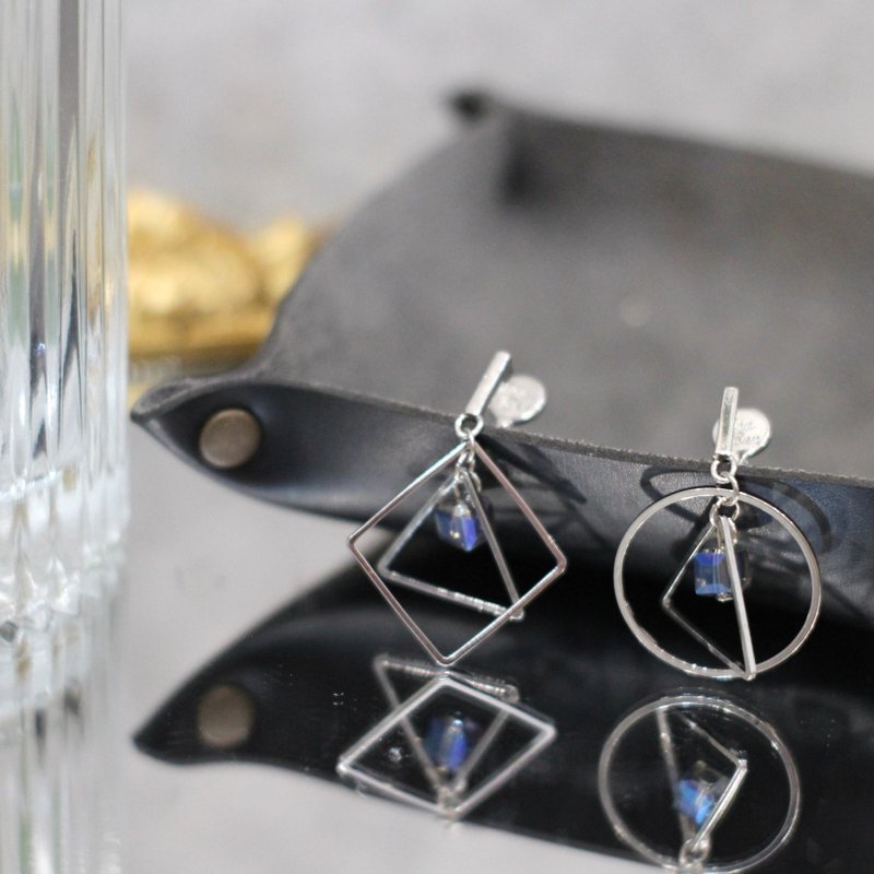 Geometric Crystal (Silver) - ต่างหู - ทองแดงทองเหลือง สีเงิน