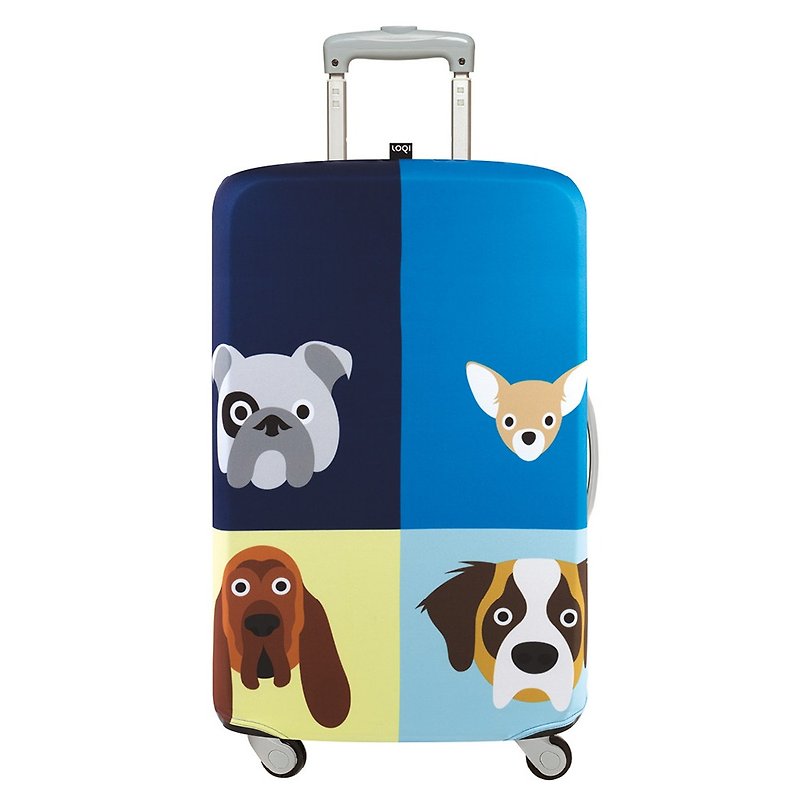 LOQI Luggage Jacket Dog Uncle [M Size] - กระเป๋าเดินทาง/ผ้าคลุม - เส้นใยสังเคราะห์ สีน้ำเงิน