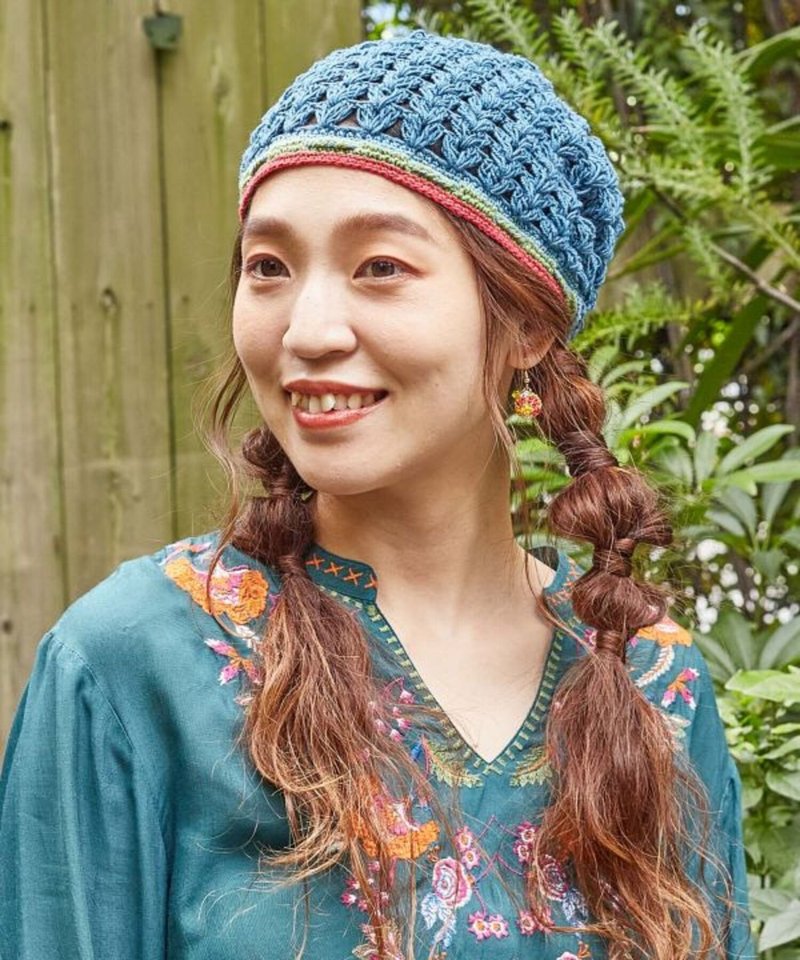 [Popular pre-order] Breathable crochet melon rind pile hat (4 colors) a must-have for spring and summer NWWP4183 - Hats & Caps - Cotton & Hemp 