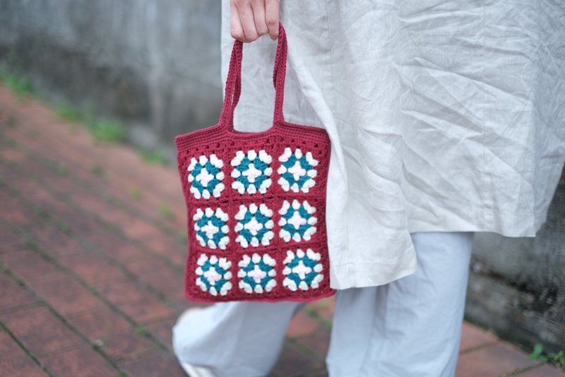 hand crochet pouch - Handbags & Totes - Cotton & Hemp Multicolor