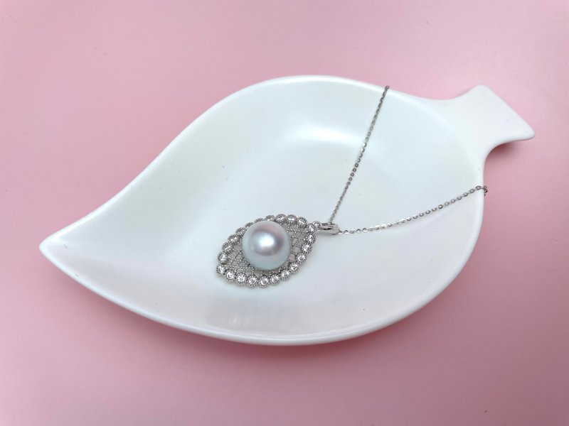 Natural seawater pearls, Australian white pearls, Silver, pendant, gift necklace - สร้อยคอ - ไข่มุก ขาว