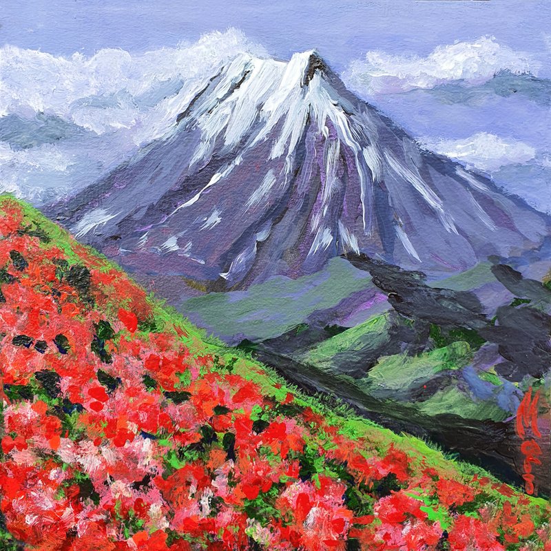 山畫野花風景原創藝術花田 田間藥草 - 海報/掛畫/掛布 - 其他材質 紫色