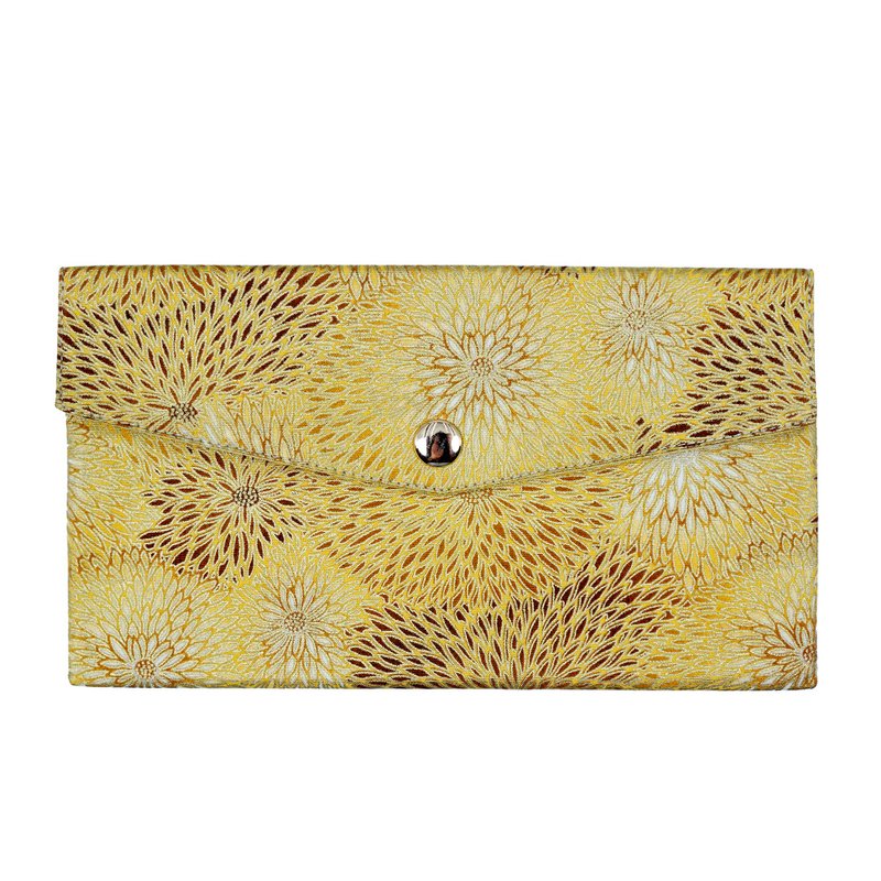 Red Packet Organizer - Golden Floral Array(YL) - Chinese New Year - Cotton & Hemp Yellow