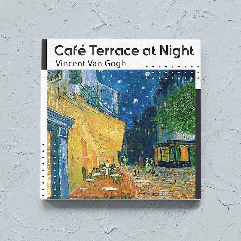 Classic Paintings / Van Gogh - Outdoor Café at Night / Frameless Painting (20x20cm) - กรอบรูป - ผ้าฝ้าย/ผ้าลินิน ขาว