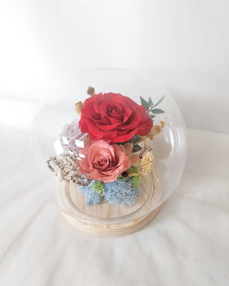 Romantic Stellar Flower Collection Glass Cup All Taiwan Home Delivery Valentine's Day Dianhua Coupons - ช่อดอกไม้แห้ง - พืช/ดอกไม้ 