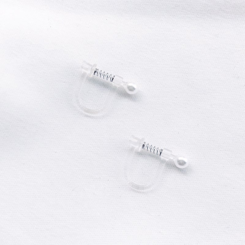 Recommended to add goods upgrade ear clip adjustable elastic silicone spring ear clip - Earrings & Clip-ons - Silicone White