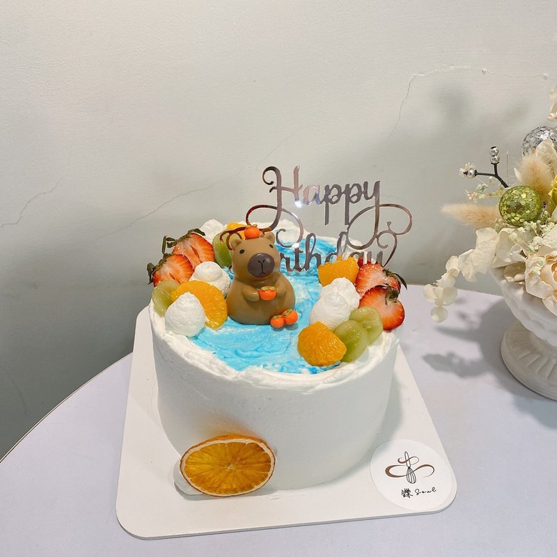 卡皮巴拉泡澡蛋糕 公仔蛋糕 客製化蛋糕 生日蛋糕 鑠甜點 紀念日 - 蛋糕/甜點 - 新鮮食材 