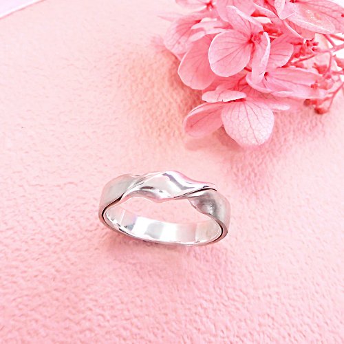 Interlaced Double Textured Ribbon Kink Ring Sterling Silver Ring (Men's)