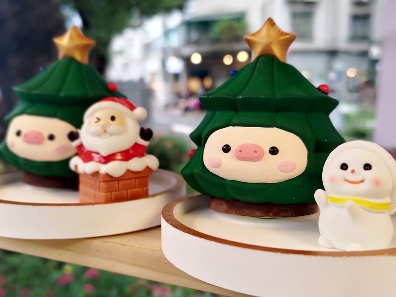 【Christmas Zone】Handmade Christmas Pig Incense Diffuser Stone - Fragrances - Other Materials 