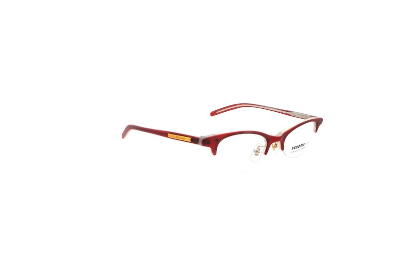 可加購平光/度數鏡片 renoma T28-9907 5A 90年代日本製古董眼鏡 - 眼鏡/眼鏡框 - 塑膠 紅色