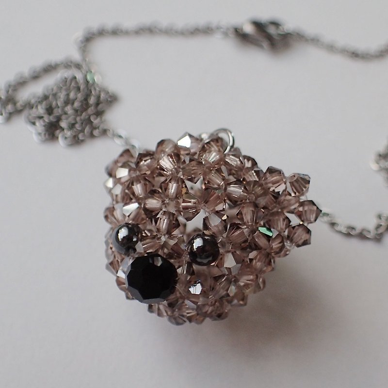 bear Pendant, necklace, SWAROVSKI ELEMENTS - Necklaces - Glass Brown