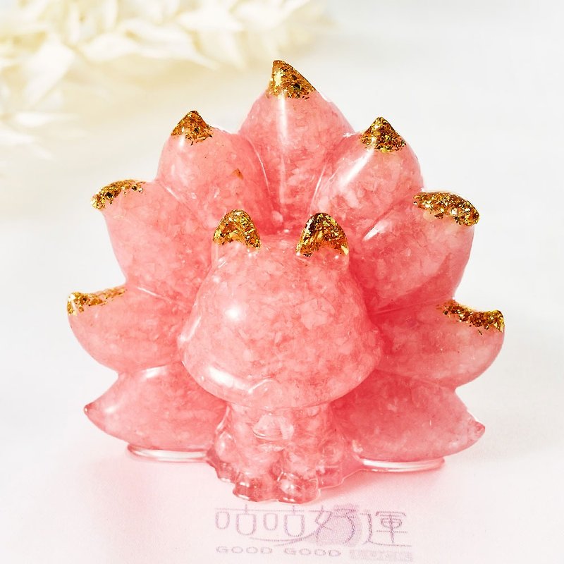 Aogang Energy Nine-Tailed Fox Fairy-Pink Crystal (including consecration)│Focus on your thoughts│Popularity, love luck - ของวางตกแต่ง - เครื่องเพชรพลอย สึชมพู