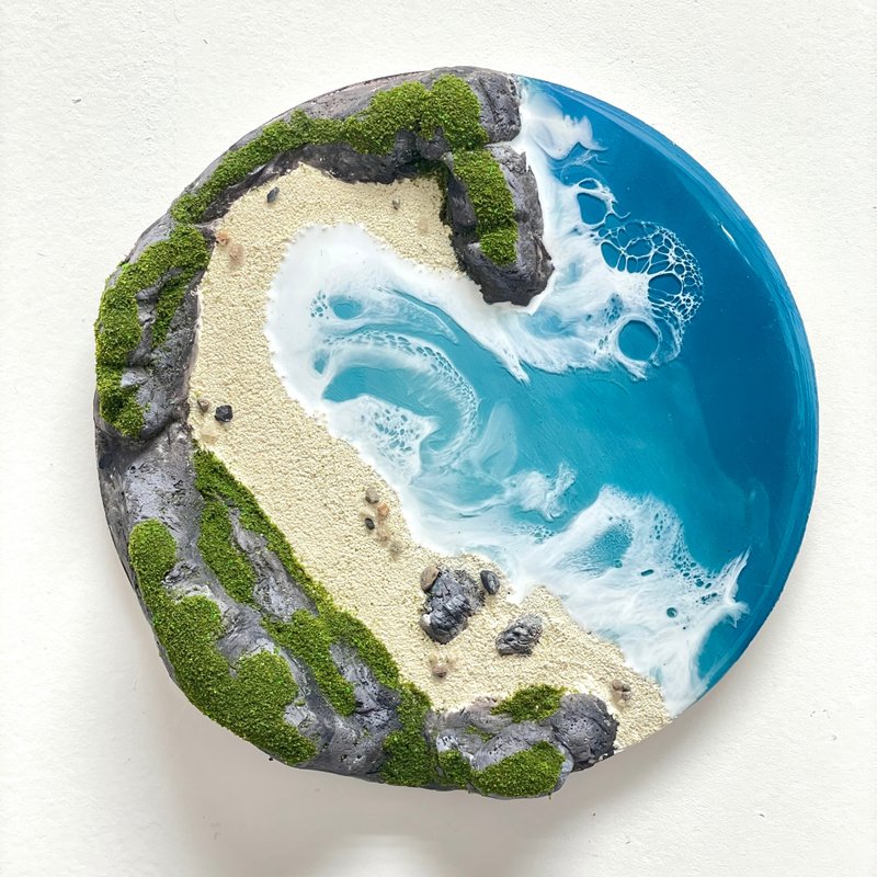 Resin ocean island decoration 15cm - ของวางตกแต่ง - เรซิน สีน้ำเงิน