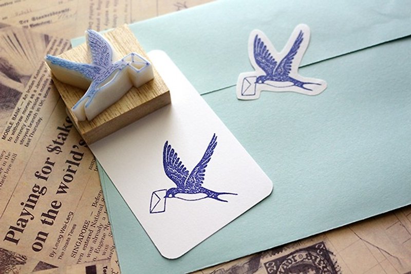 Apu handmade chapter romantic letter swallow stamp hand account stamp - Stamps & Stamp Pads - Rubber 