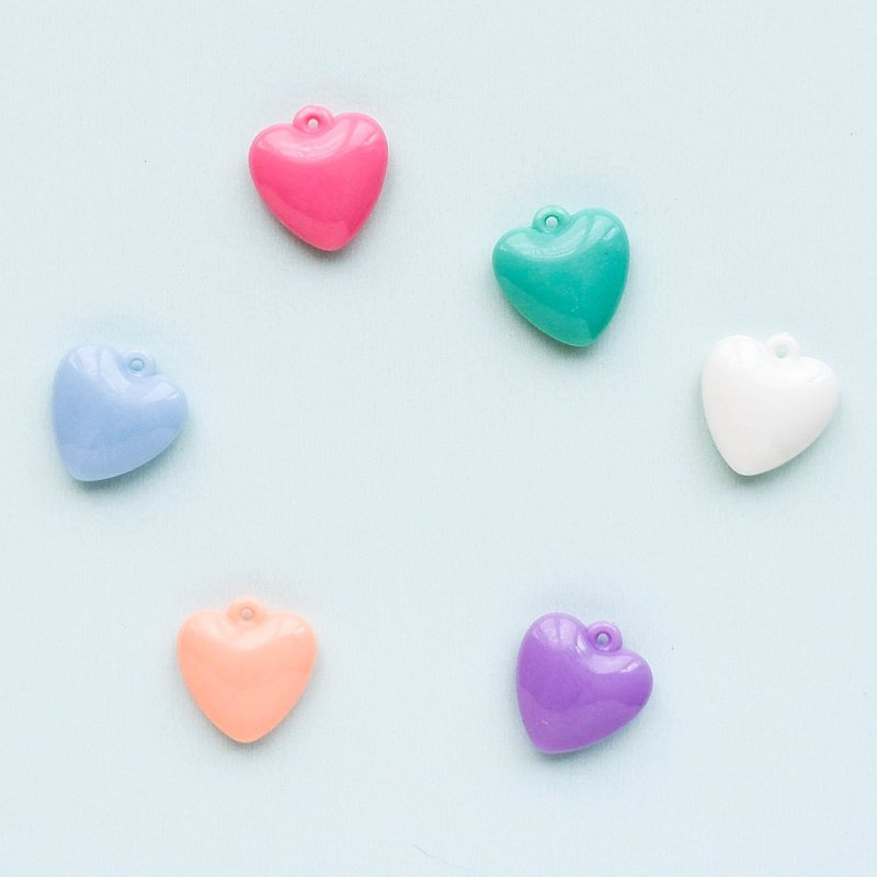 Heart charm for pet, Pet Charm Accessories, Cat Collar Add-on, Pet Accessory - Clothing & Accessories - Enamel Multicolor