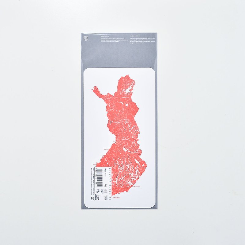擬態デザイン研究室 - 肉地図ポストカード/ Finland Sirloin - 卡片/明信片 - 紙 紅色